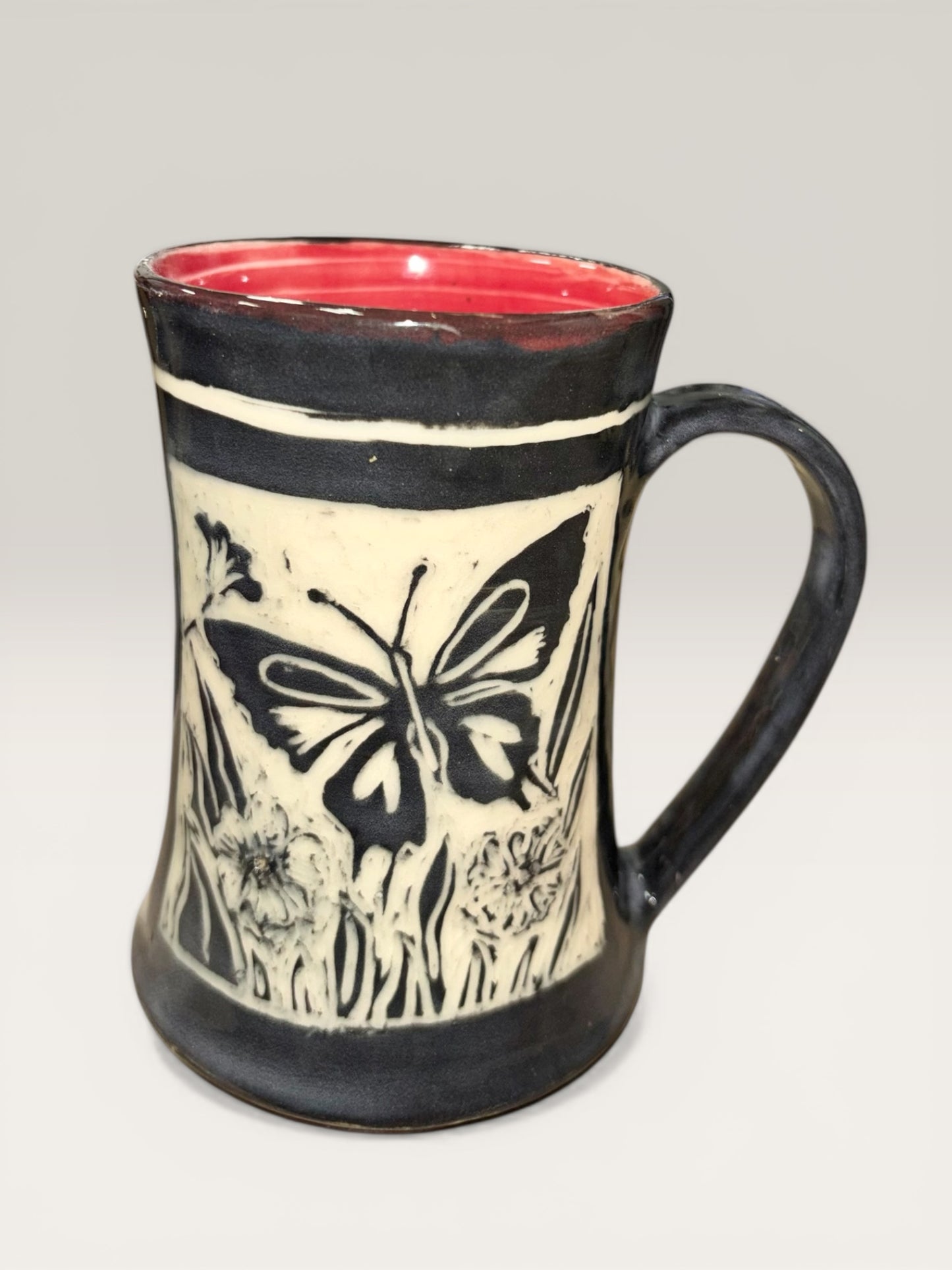 Sgraffito Butterfly Mug