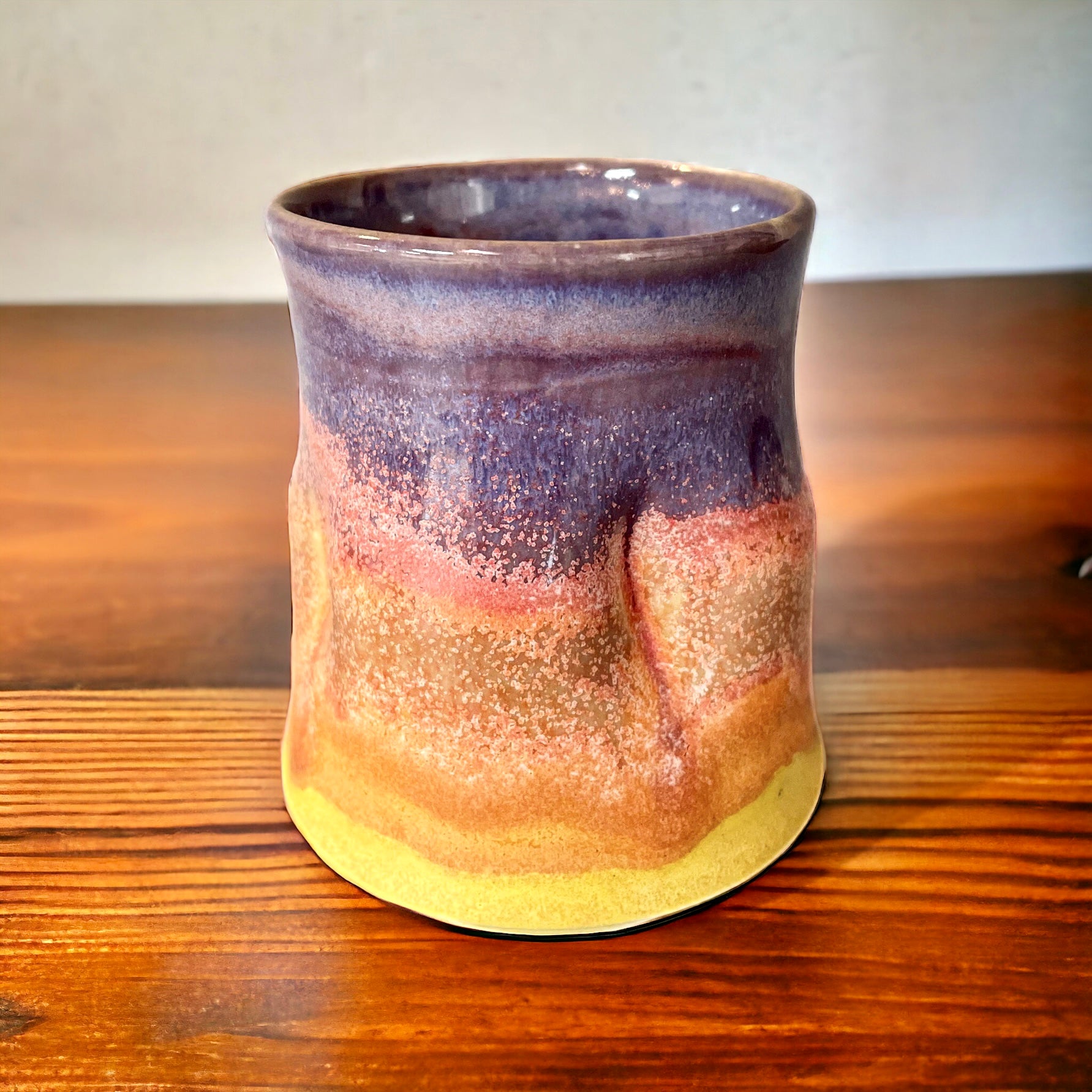 Store Hand made and hand Painted Pottery Tropical Sunset Mug/Sunset Cup