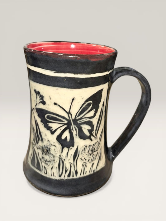 Sgraffito Butterfly Mug